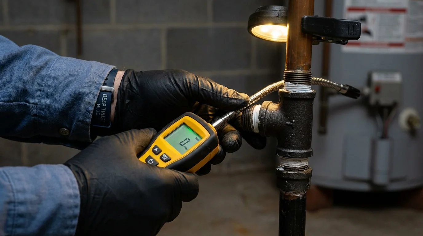 Gas leak detection with electronic sniffer by Johns Plumbing LLC in Ritzville