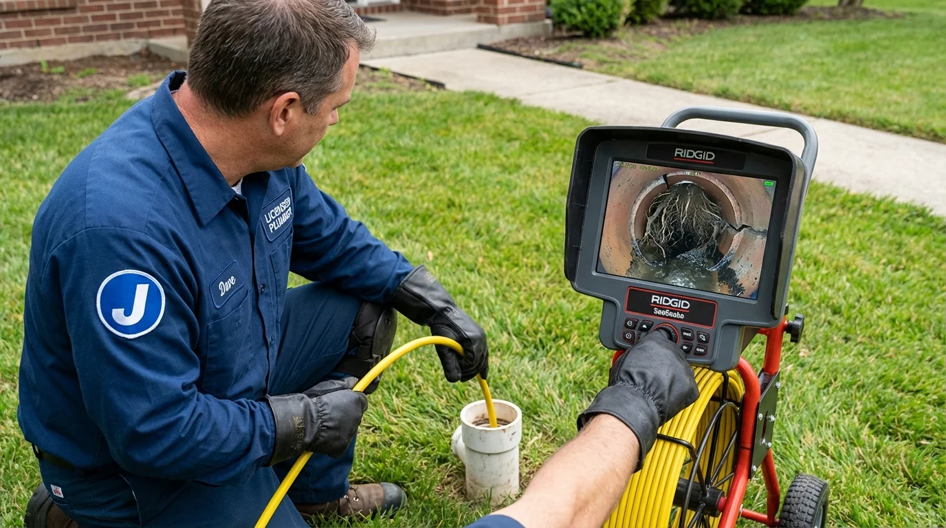 Sewer camera inspection being performed by Johns Plumbing LLC in Ritzville