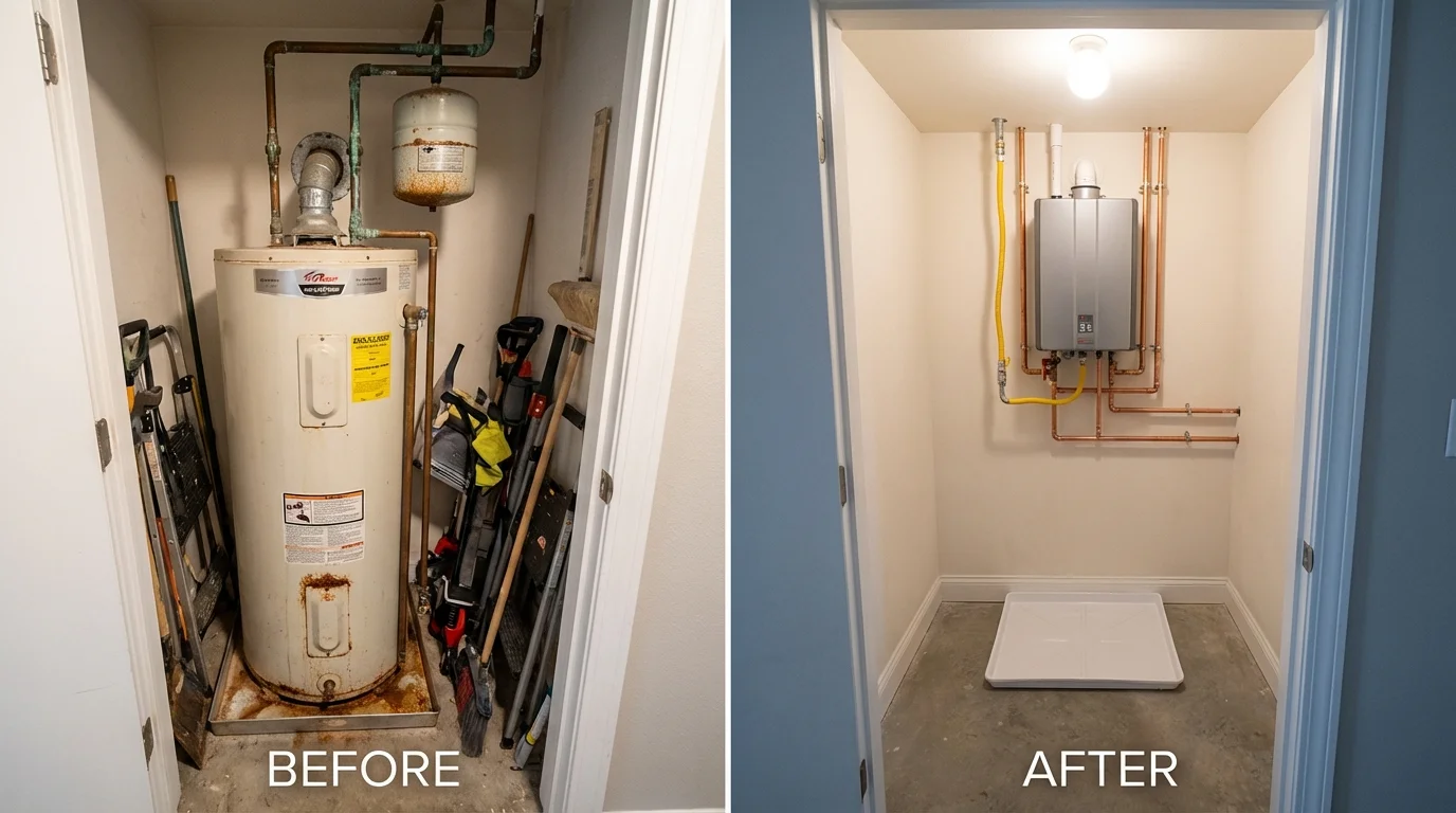 Tank water heater versus wall-mounted tankless unit comparison for Ritzville, WA homeowners